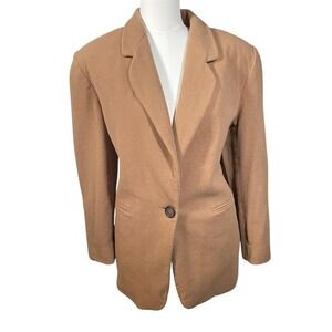 Harve Benard  Camel Wool Cashmere Blazer Women's Size 12 Single Button Classic